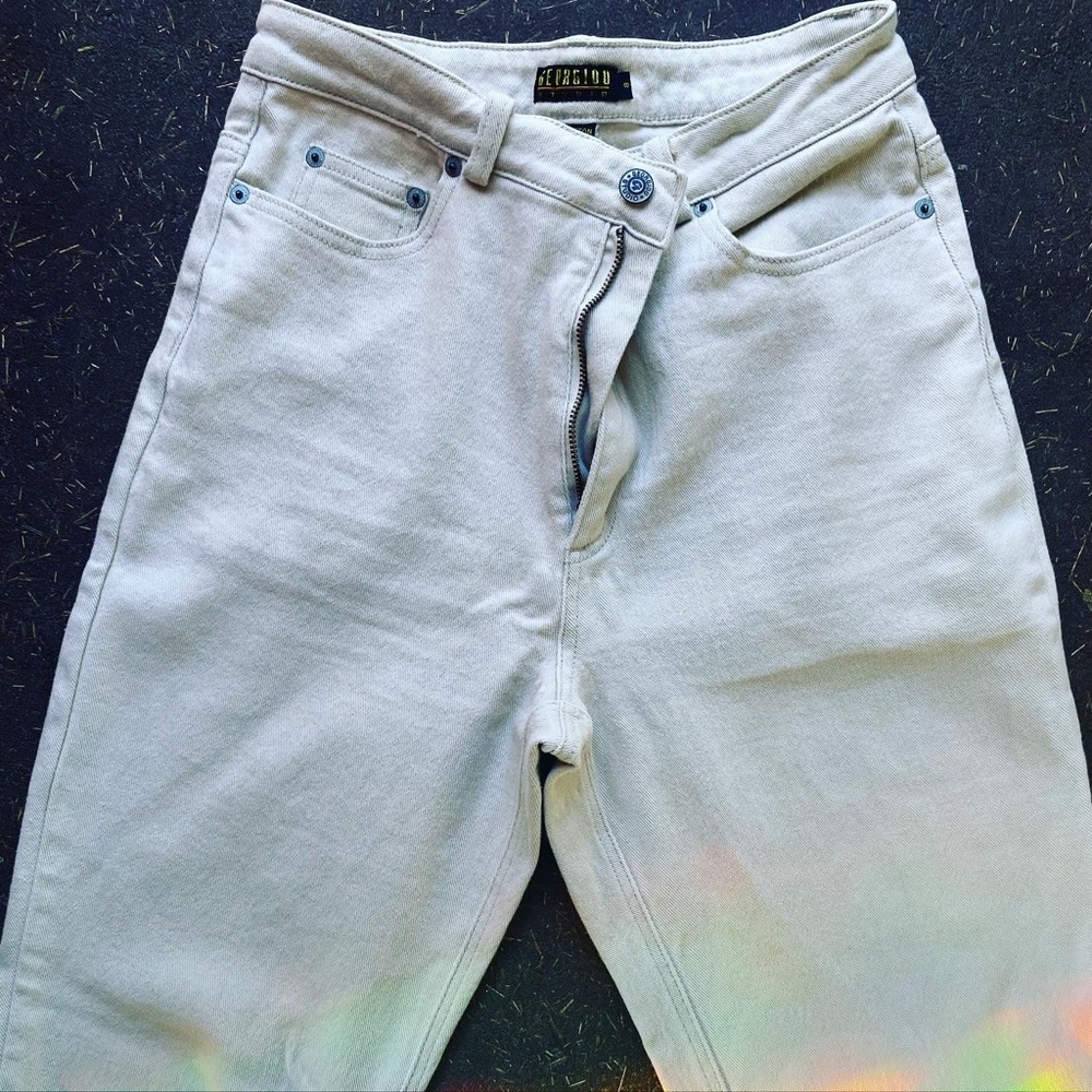 Cream Georgio high waisted stretch mom jeans🐢